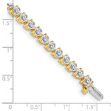 14k Complete 7 carat Round AA Diamond 3-prong 7 inch Tennis Bracelet X2842AA