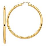 14k 4x70mm Polished Lightweight Round Tube Hoop Earrings TF553L