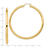 14k 4x70mm Polished Lightweight Round Tube Hoop Earrings TF553L