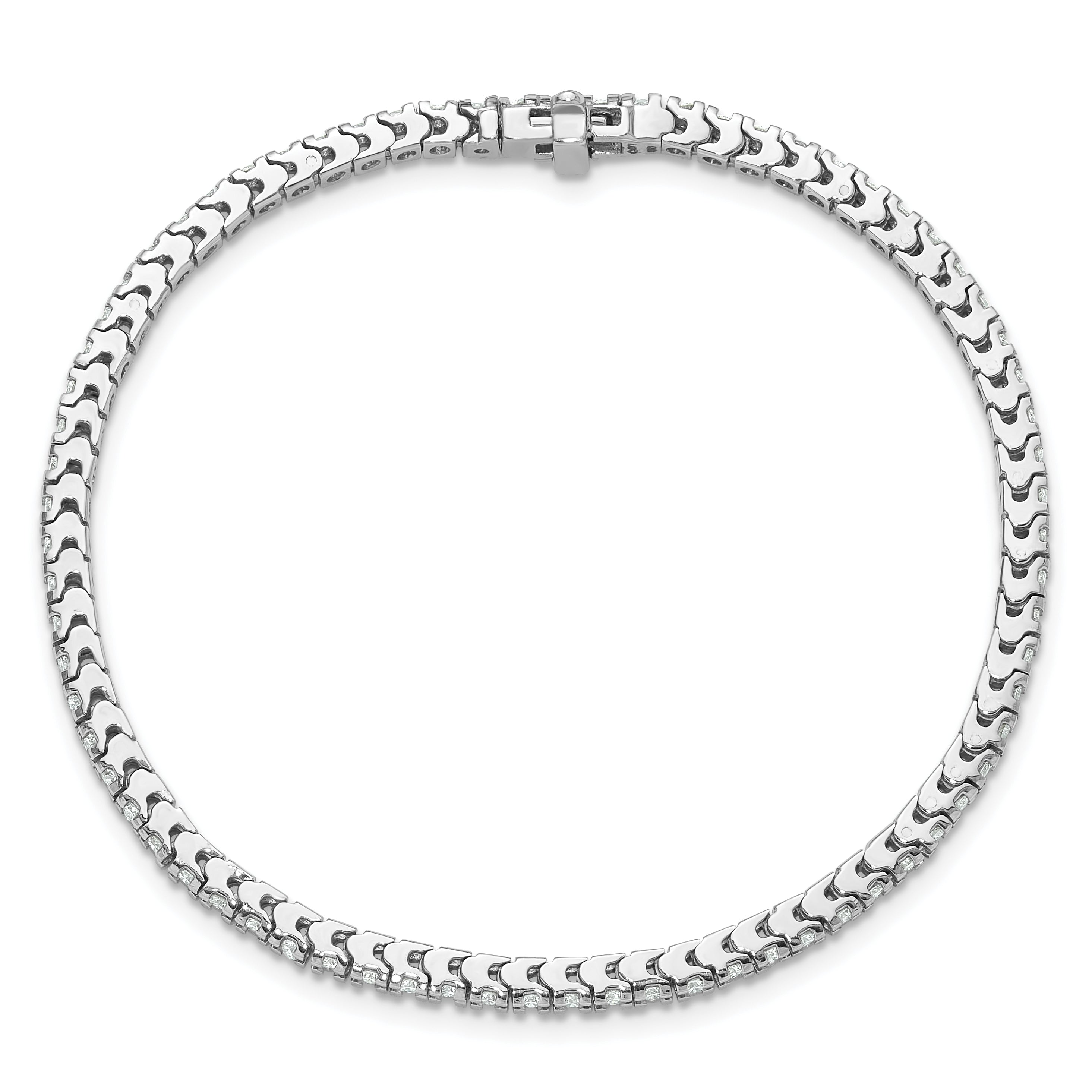 14k White Gold Complete 1.25 carat Round AA Diamond 4-prong 7 inch Tennis Bracelet X729WAA