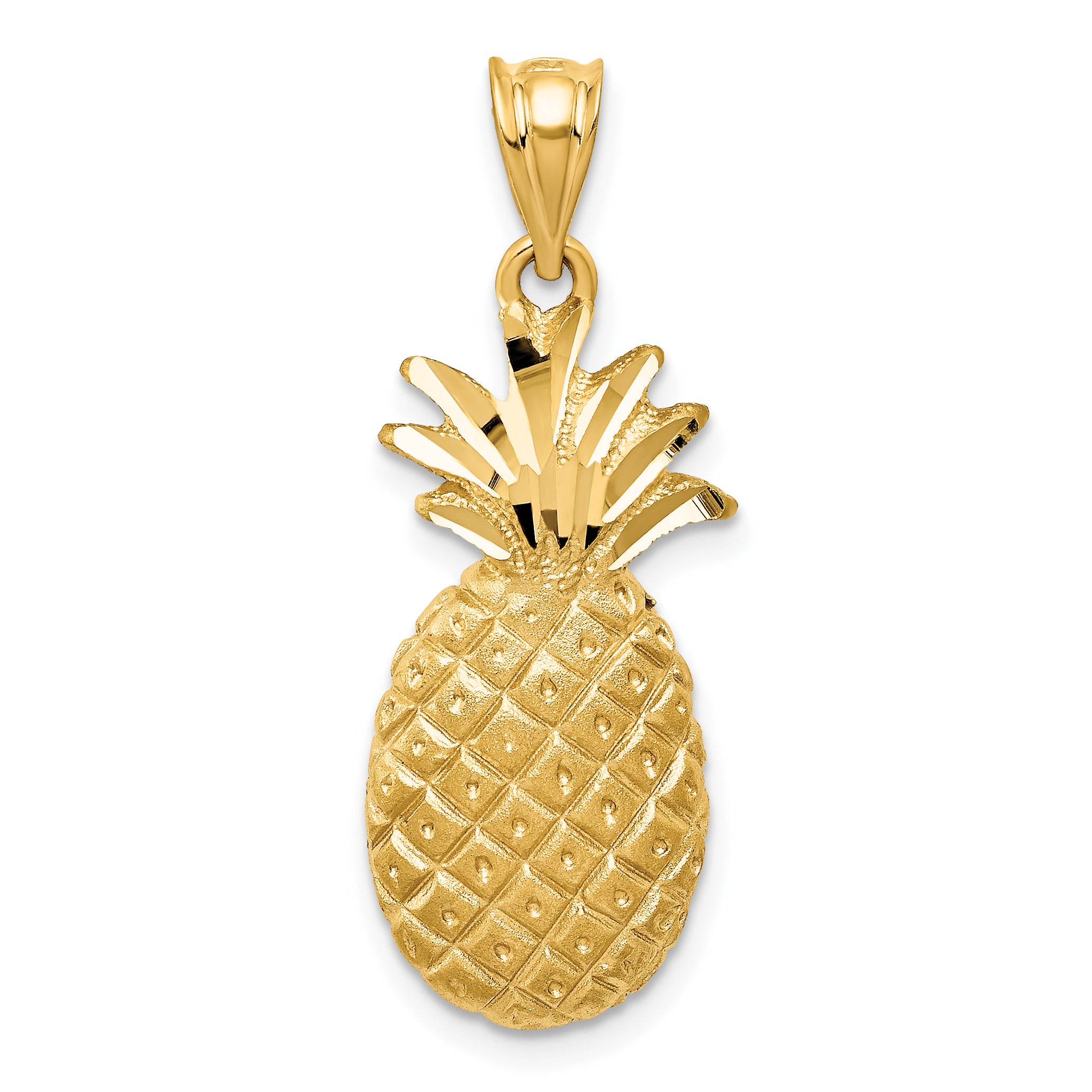 14k Diamond-cut Pineapple Charm C138