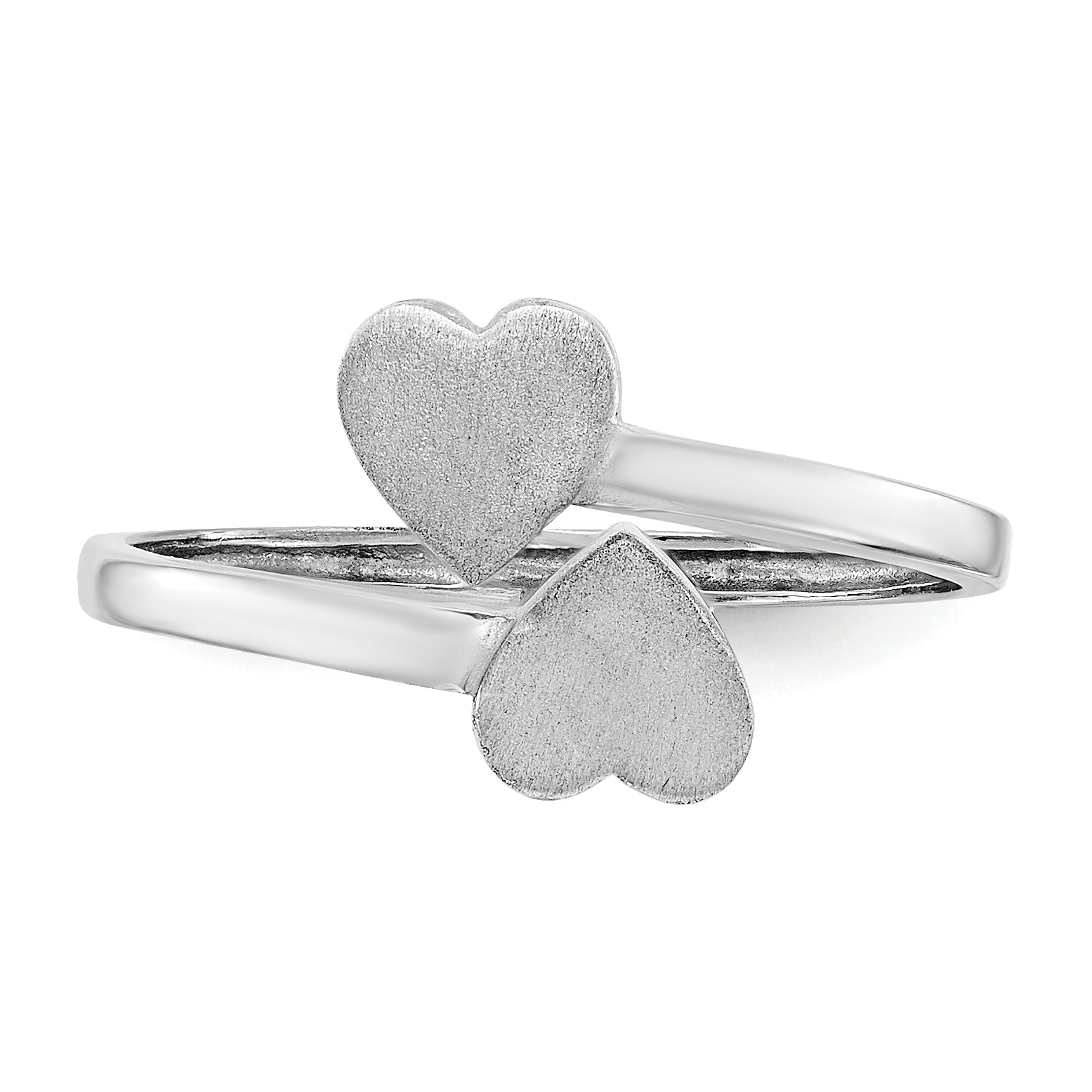 14k White Gold Double Heart Toe Ring D1886
