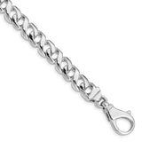 14K White Gold  20 inch 8.75mm Hand Polished Fancy Link with Fancy Lobster Clasp Chain WLK404