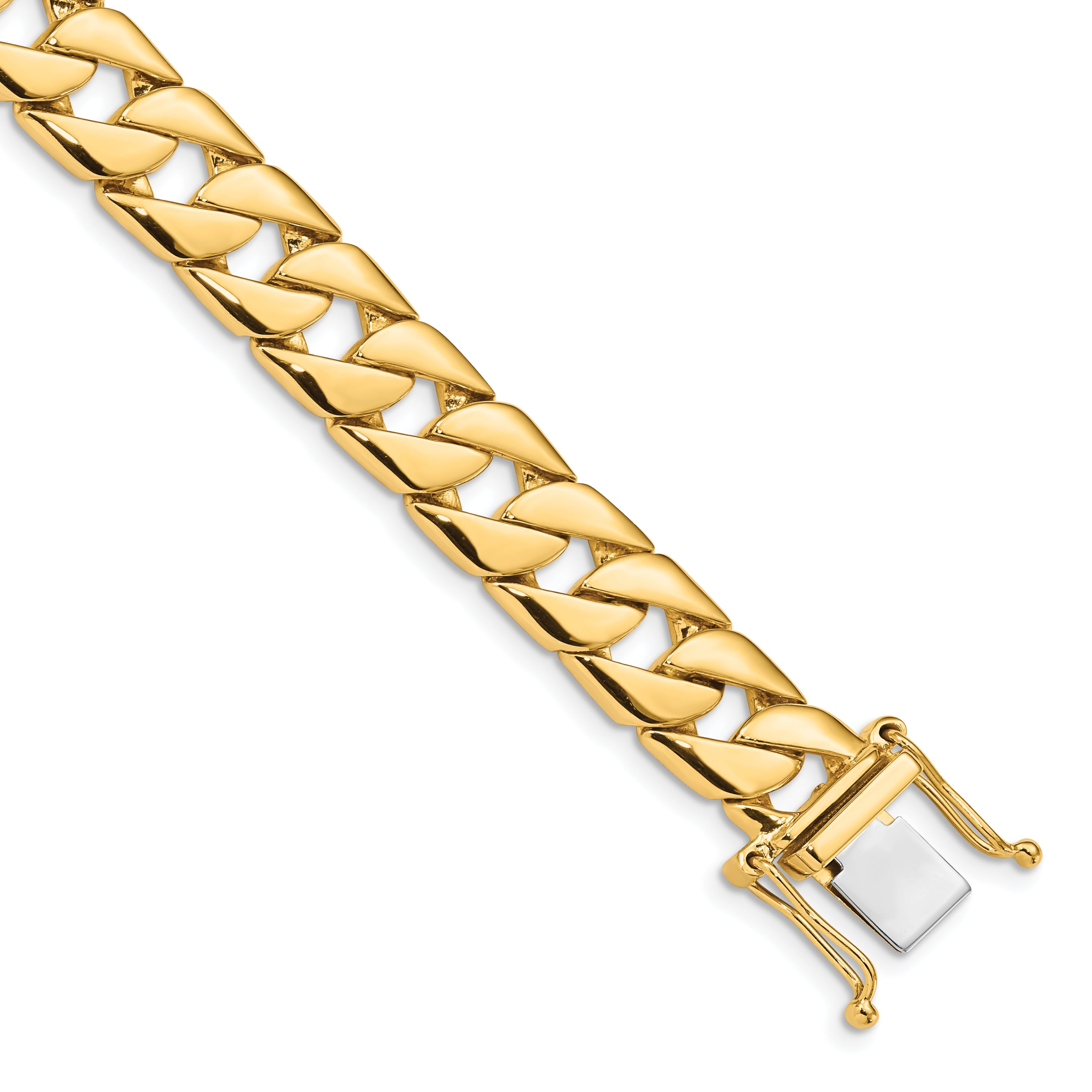 14K 20 inch 10.2mm Hand Polished Fancy Link with Box Catch Chain LK141