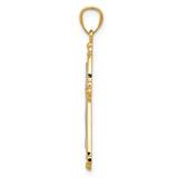 14K with White Rhodium Diamond Cut Cross Pendant D4414