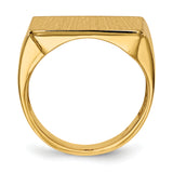 14k 19.5x14.5mm Rectangle Open Back Mens Signet Ring RS413