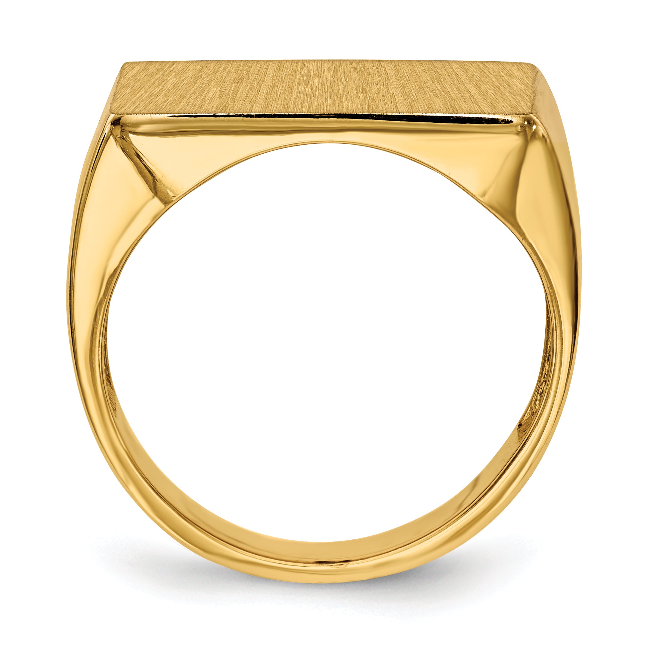 14k 19.5x14.5mm Rectangle Open Back Mens Signet Ring RS413