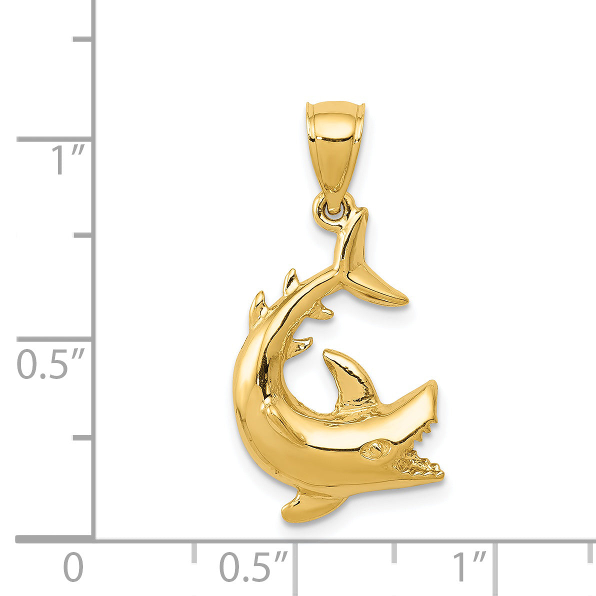 14K Shark Pendant D3412