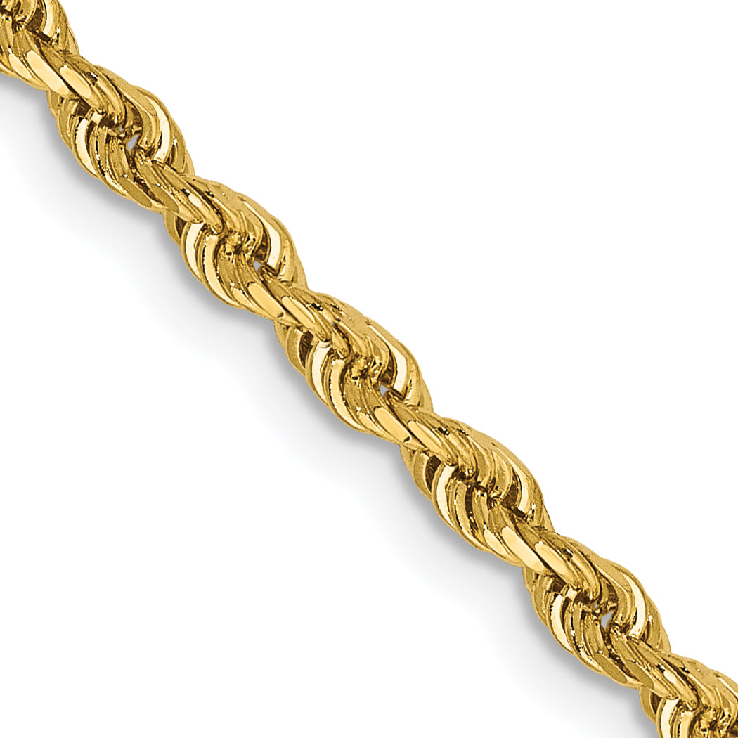 14K 26 Inch 2.75mm Diamond-cut Quadruple Rope Lobster Clasp Chain QTR021