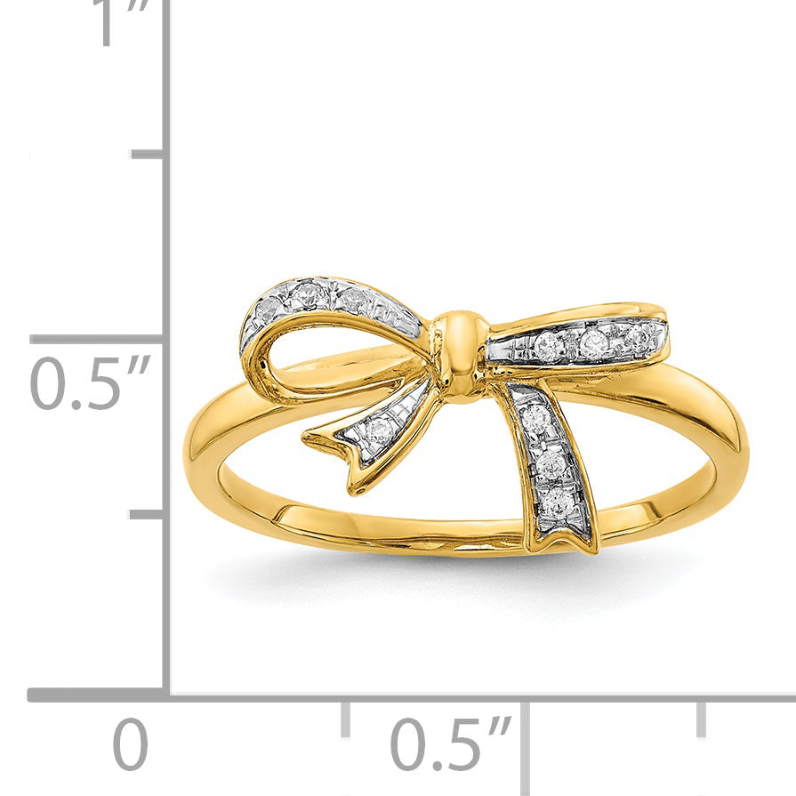 14k White Gold 1/20 carat Diamond Bow Ring RM5701