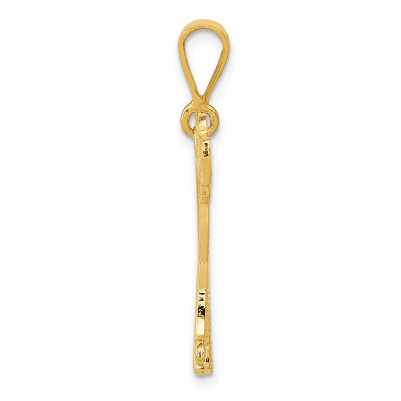 14k Textured Mastiff Dog Pendant K3415
