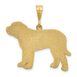 14k Textured Mastiff Dog Pendant K3415