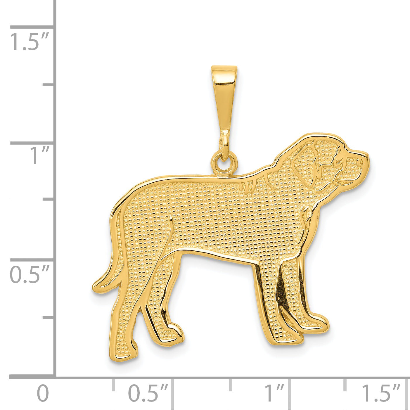 14k Textured Mastiff Dog Pendant K3415