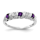 14k White Gold 2.75mm Round Amethyst and A Diamond Twist Ring Y4719AM/A
