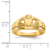 14k Ladies Polished Claddagh Ring D1853