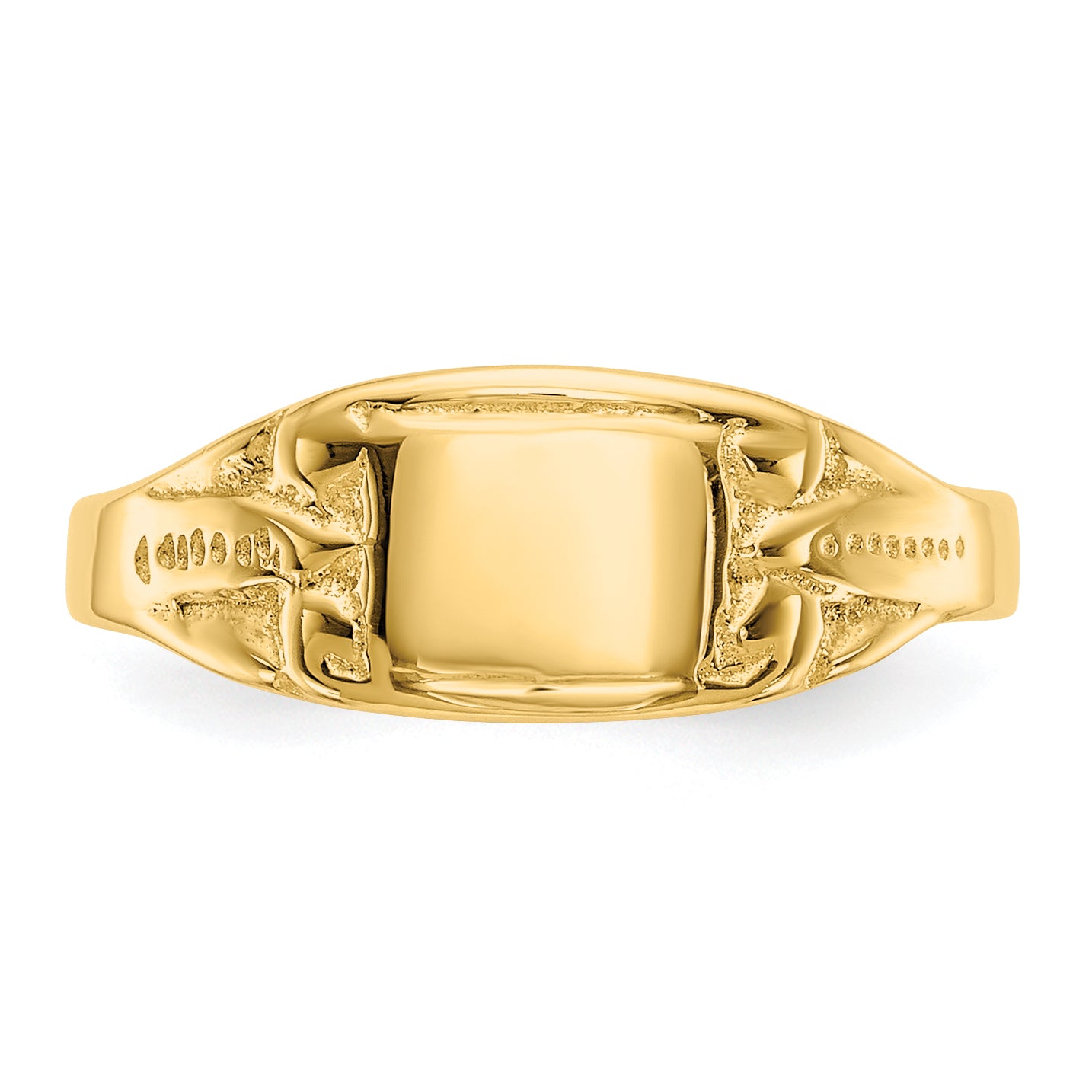 14K Polished 6.25x4.0mm Closed Back Size 3.25 Baby Rectangular Signet Ring R524