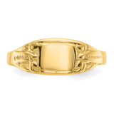 14K Polished 6.25x4.0mm Closed Back Size 3.25 Baby Rectangular Signet Ring R524