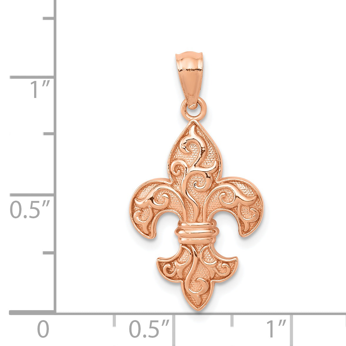14k Rose Gold Fleur de lis Pendant C4490