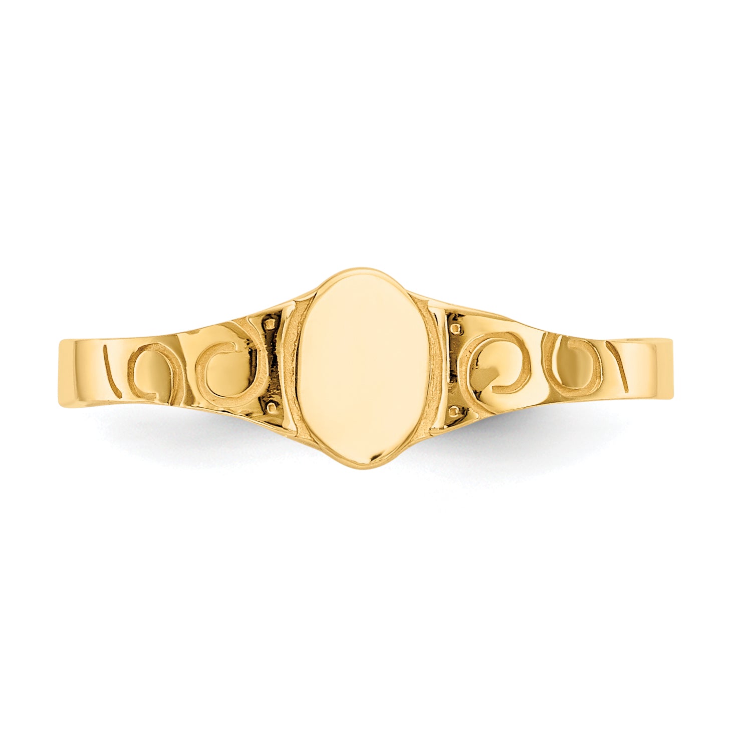 14k Polished Oval Baby Signet Ring K3849