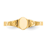 14k Polished Oval Baby Signet Ring K3849
