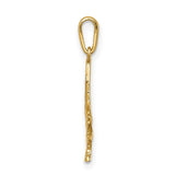 14K Diamond-Cut Leaf Pendant C4645