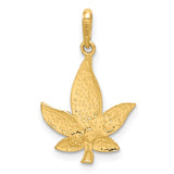 14K Diamond-Cut Leaf Pendant C4645