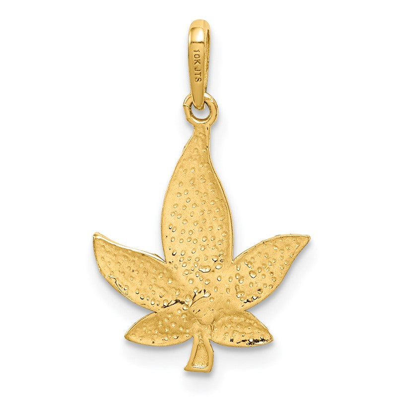 14K Diamond-Cut Leaf Pendant C4645