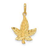 14K Diamond-Cut Leaf Pendant C4645