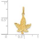 14K Diamond-Cut Leaf Pendant C4645
