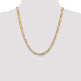 14K 26 inch 5.5mm Concave Open Figaro with Lobster Clasp Chain LFG140