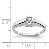 14k White Gold Polished AA Diamond Ring Y1686AA