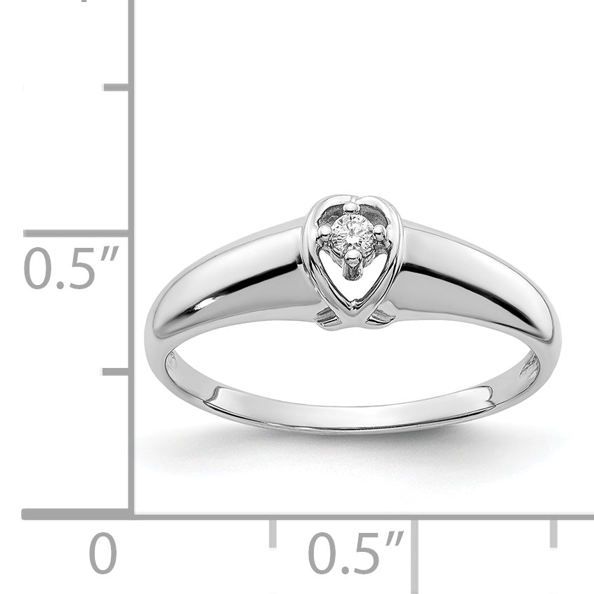 14k White Gold Polished AA Diamond Ring Y1686AA