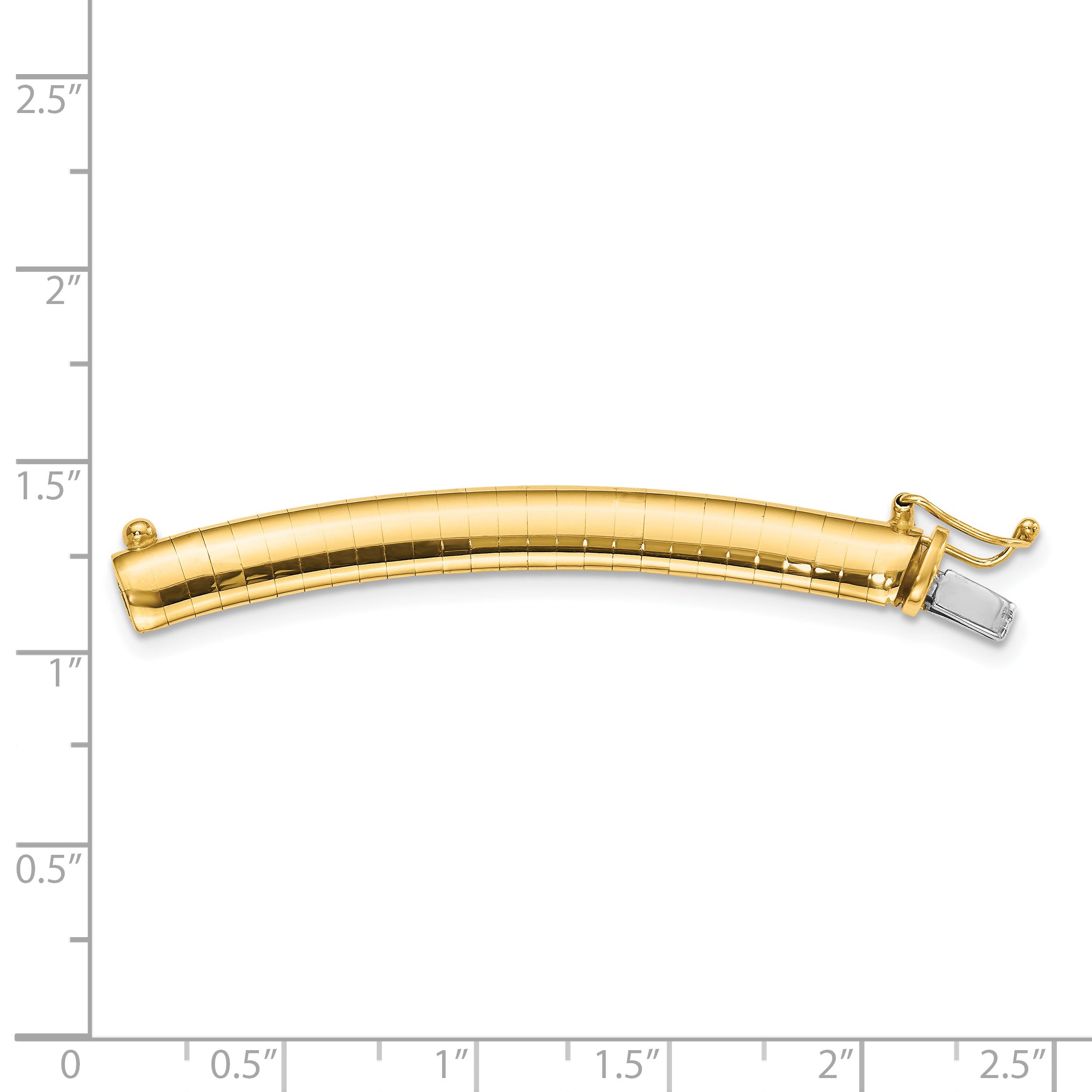 14k 6mm Lightweight Domed Omega 2 inch Extender for Necklace ODLX6