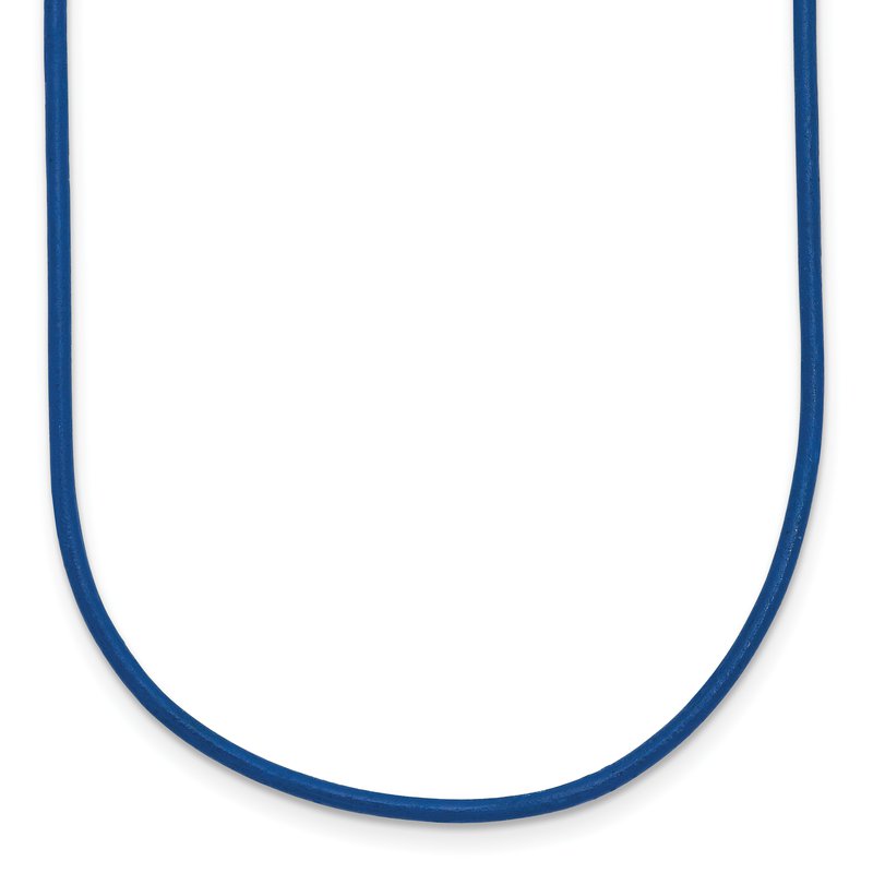 14k Yellow Clasp 1.6mm 16 inch Royal Blue Leather Cord Necklace XG255