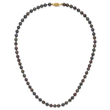 14k 5-6mm Black Near-Round Freshwater Cultured Pearl 16 inch Necklace BPN050