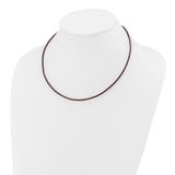 14k Yellow Clasp 2mm 16 inch Brown Leather Cord Necklace XG262
