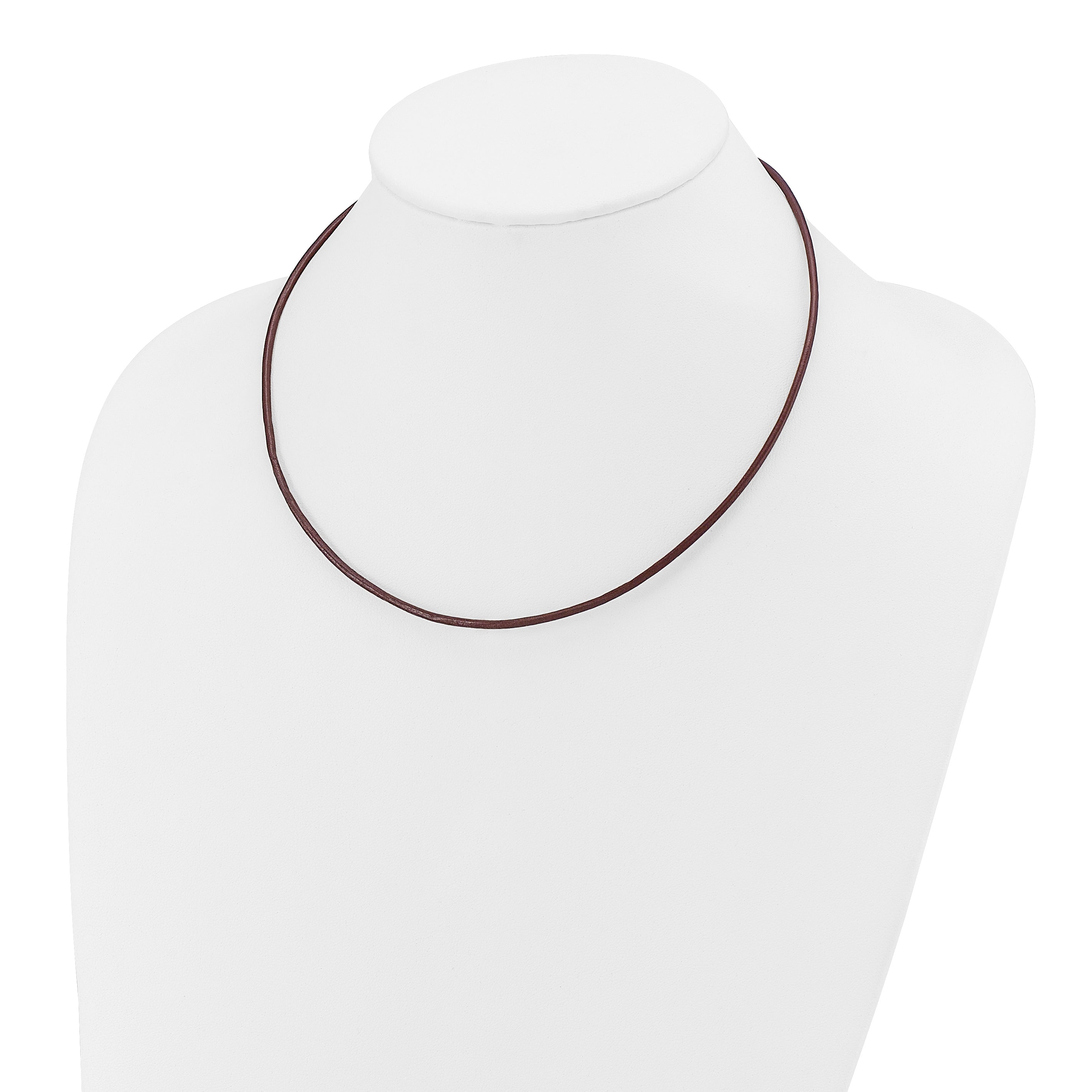 14k Yellow Clasp 2mm 16 inch Brown Leather Cord Necklace XG262