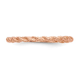 14k Rose Gold Polished Twisted Rope Ring R605