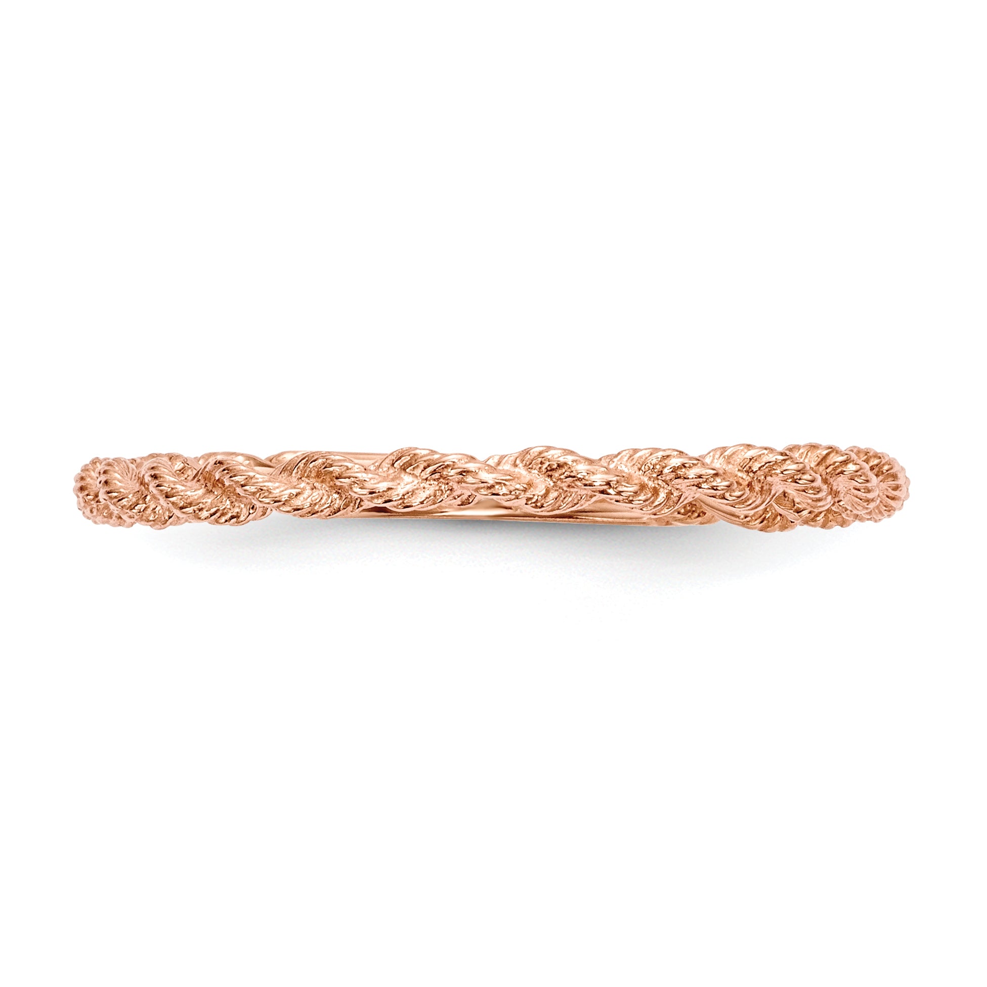 14k Rose Gold Polished Twisted Rope Ring R605
