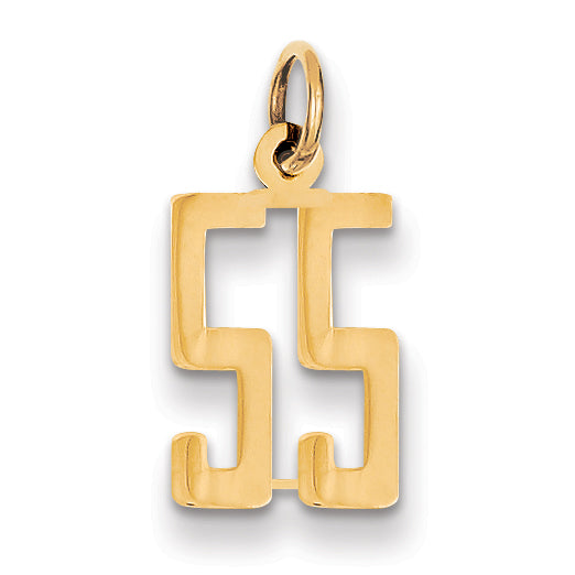 14k Small Elongated Number 55 Charm LES55