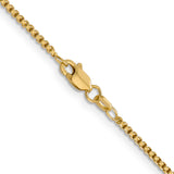 14K 26 inch 1.5mm Semi-Solid Round Box with Lobster Clasp Chain BC140
