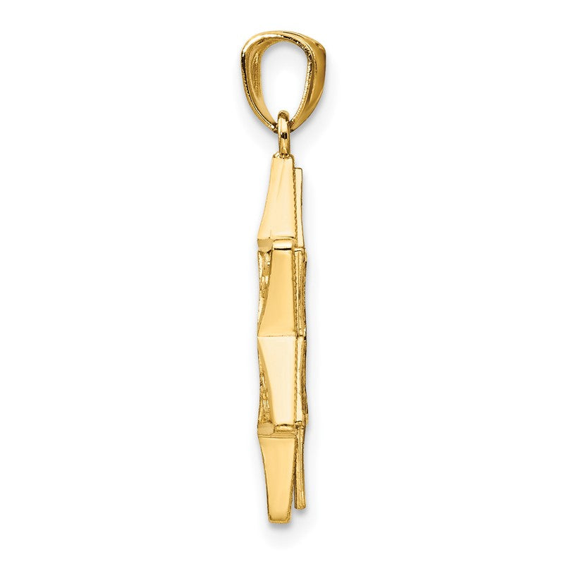 14k Two-tone Star of David and Torah Pendant C4531