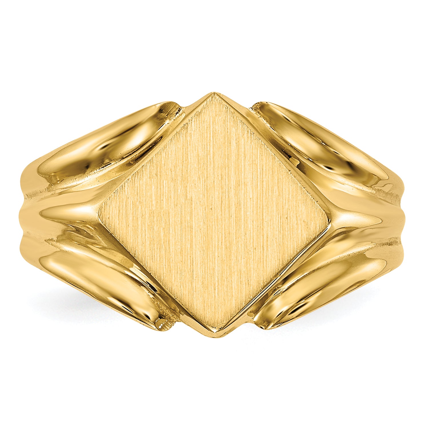 14k 11.5x11.5mm Closed Back Signet Ring RS524