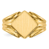 14k 11.5x11.5mm Closed Back Signet Ring RS524