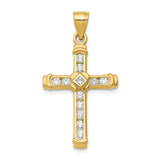 14k CZ Cross Pendant K6212