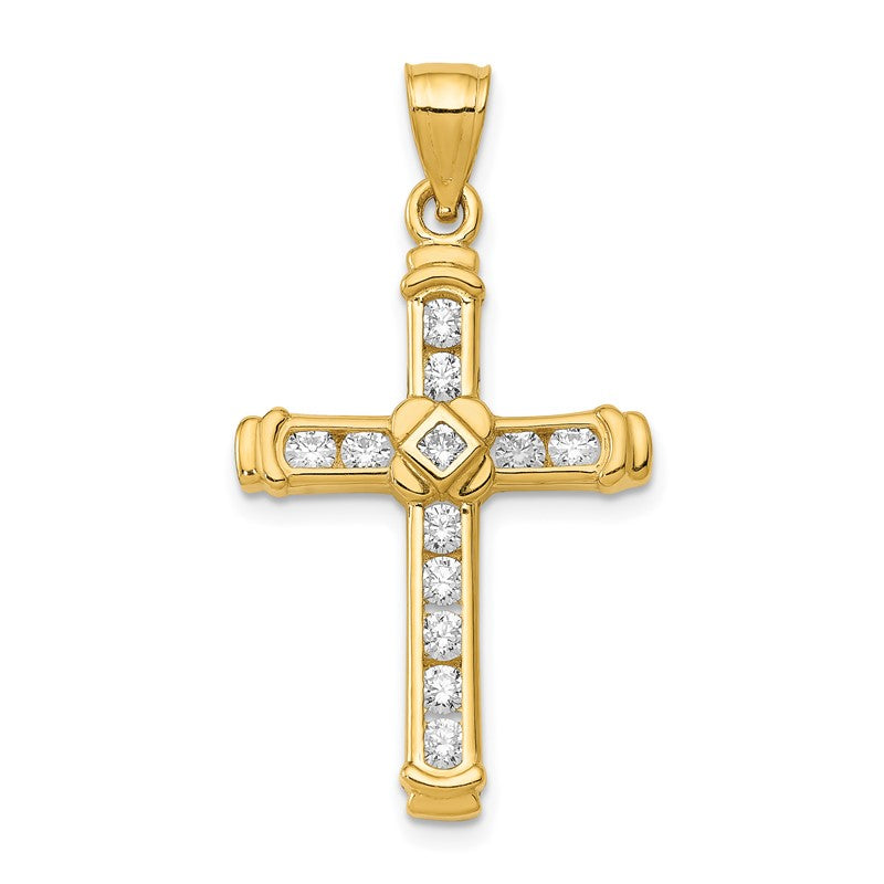14k CZ Cross Pendant K6212