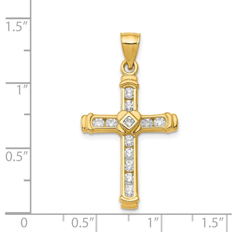 14k CZ Cross Pendant K6212