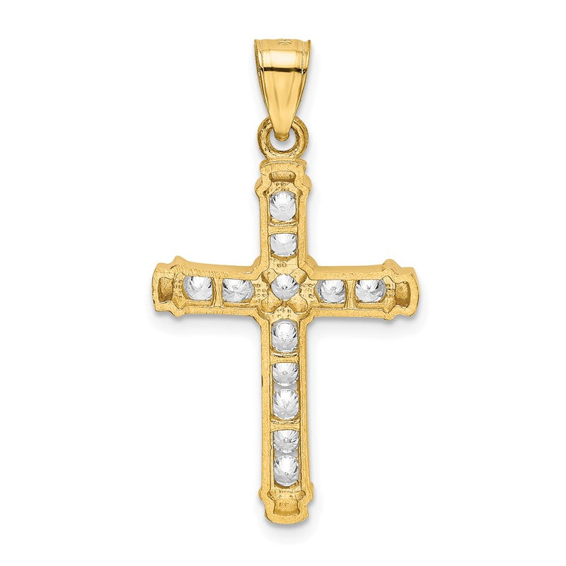 14k CZ Cross Pendant K6212