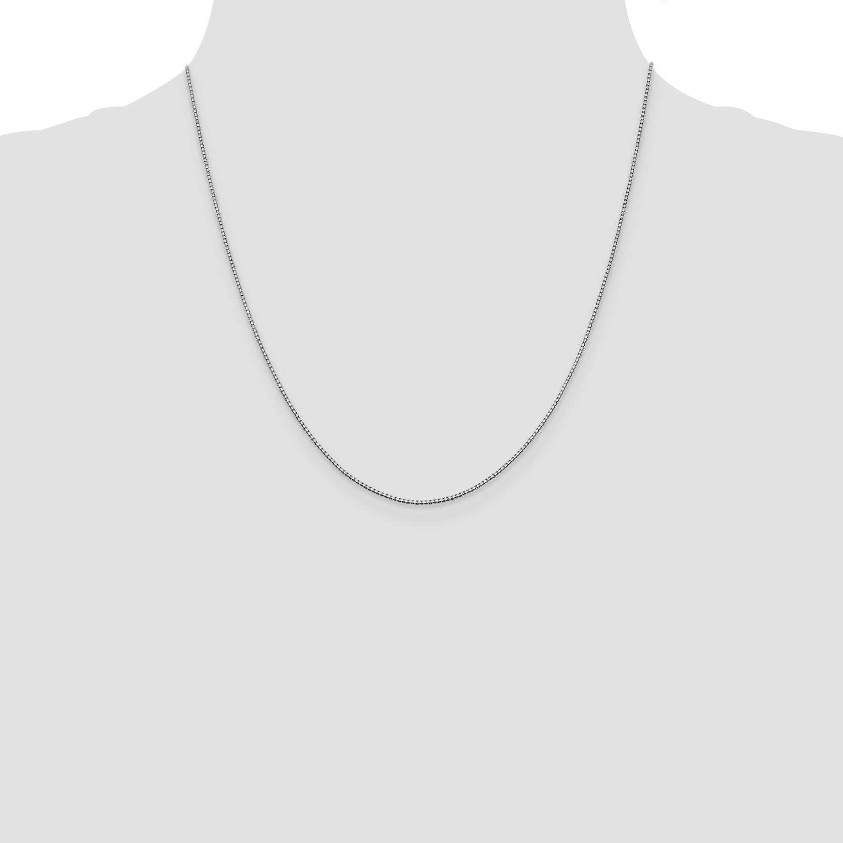 14K White Gold 26 inch .95mm Box with Lobster Clasp Chain WLB095