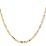 14K 10 inch 2.85mm Semi-Solid Curb with Lobster Clasp Anklet BC192